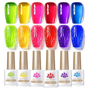 6 Colors Jelly Gel J29 Neon Garden 7ml Gel Nail Polish BORN PRETTY 