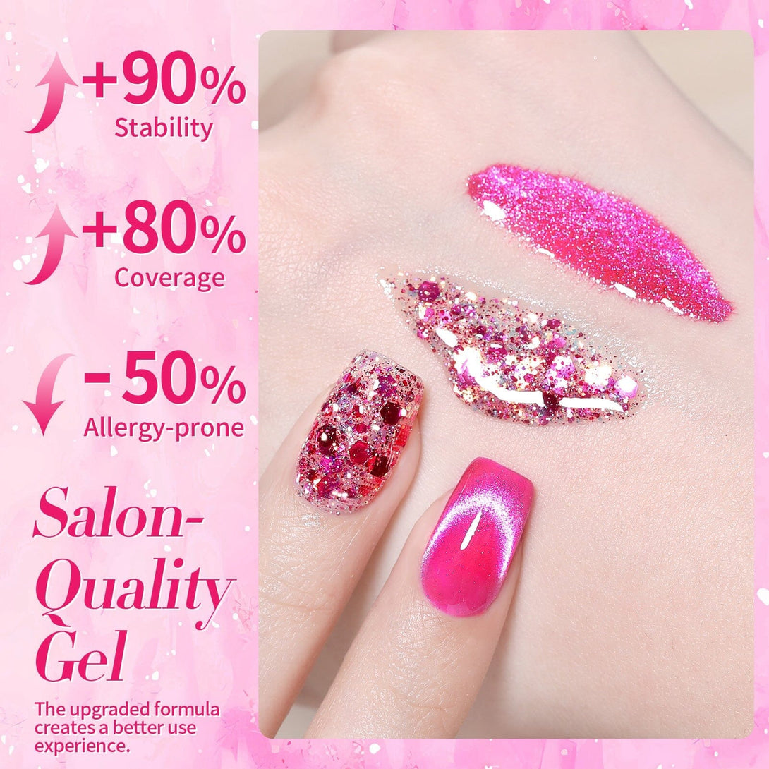 Rose Red Cat Magnetic Gel Polish 15ml Gel Nail Polish BORN PRETTY 