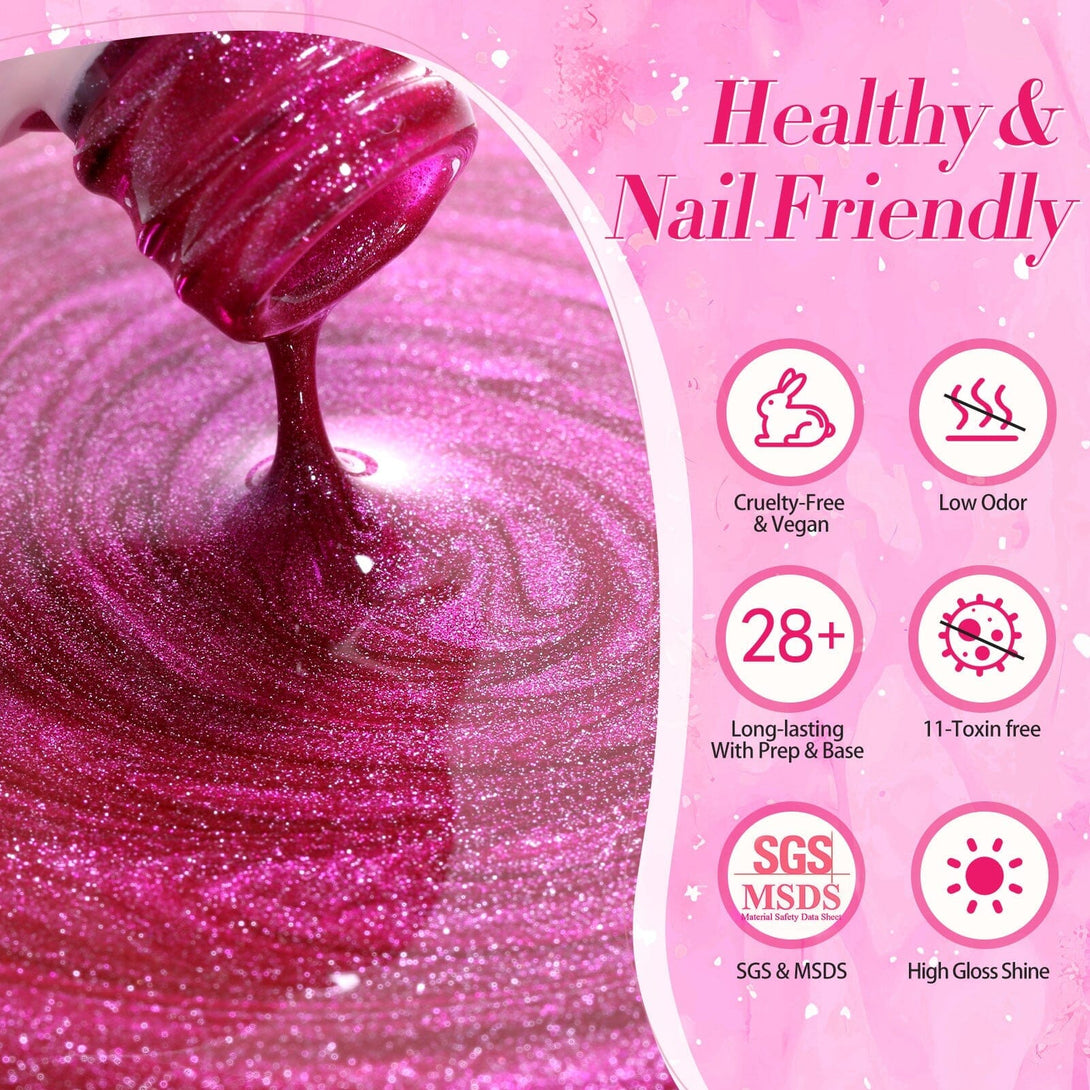 Rose Red Cat Magnetic Gel Polish 15ml Gel Nail Polish BORN PRETTY 