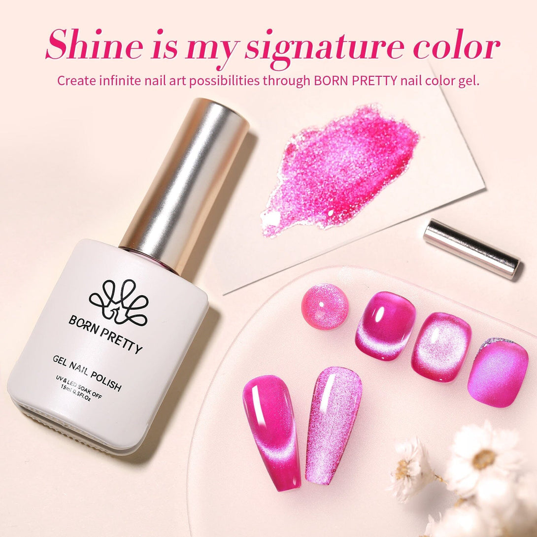 Rose Red Cat Magnetic Gel Polish 15ml Gel Nail Polish BORN PRETTY 