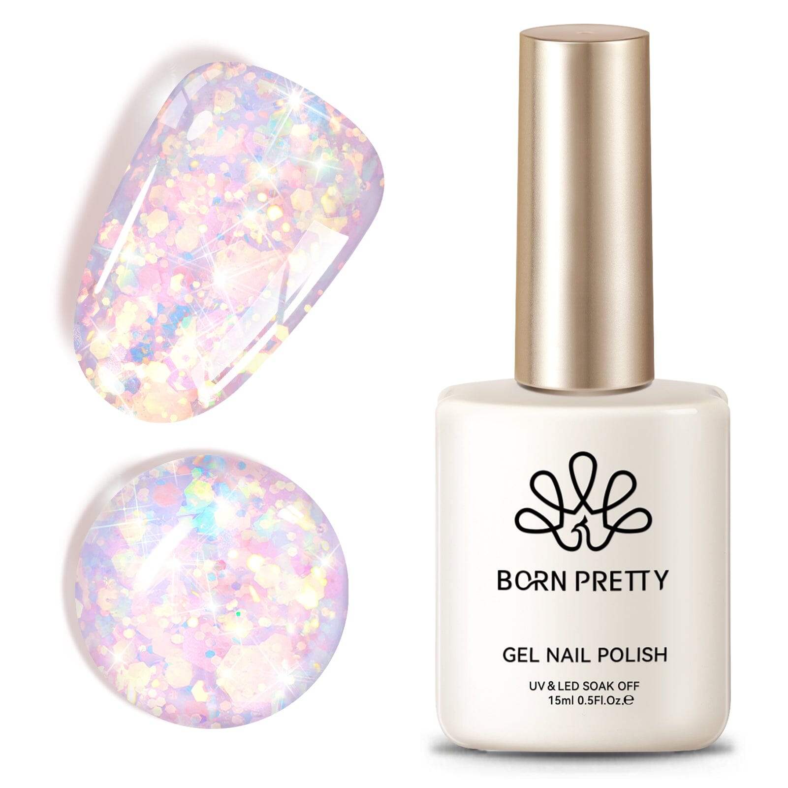 AB Color Glitter Sequins Gel Polish 15ml Gel Nail Polish BORN PRETTY 