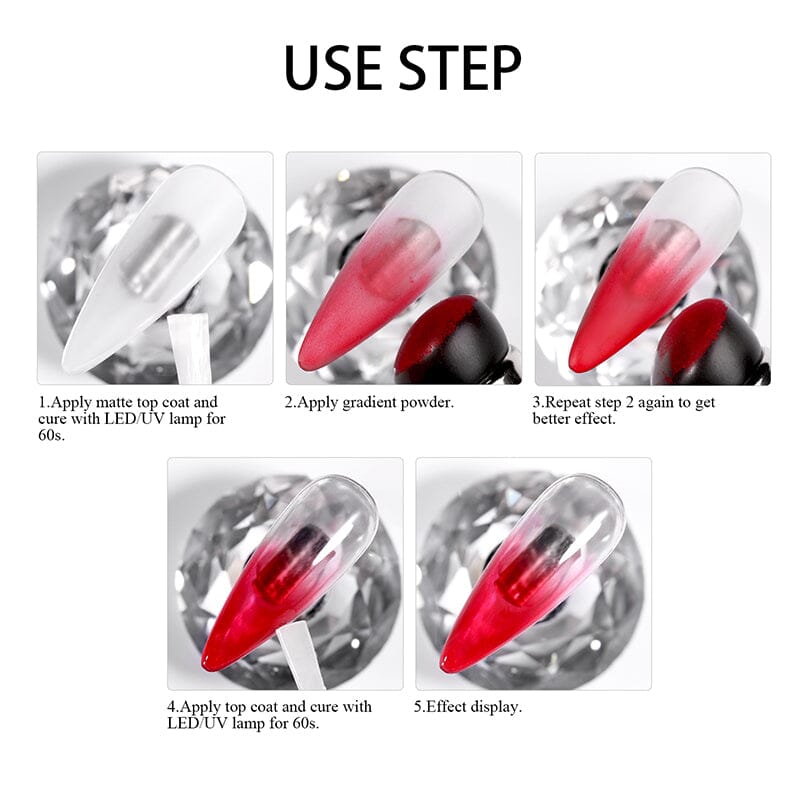 Gradient Powder Nail Art No Brand 