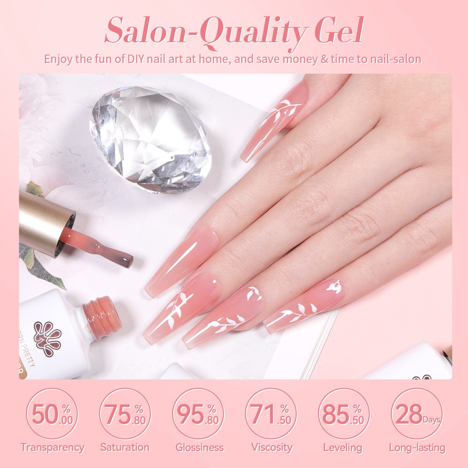 6 Colors Misty Rose Semi Jelly Gel Polish Set 7ml Gel Nail Polish BORN PRETTY 