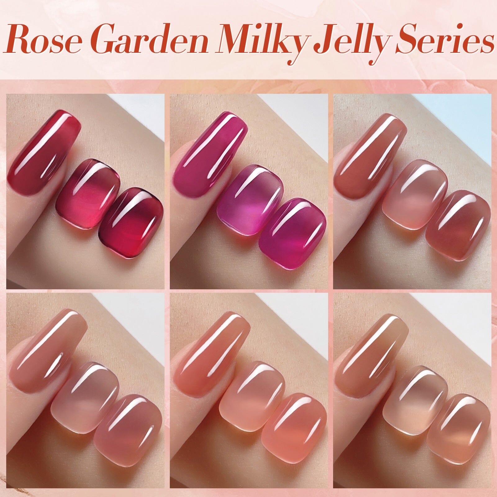 6 Colors Rose Garden Milky Jelly Gel Polish Set 7ml Gel Nail Polish BORN PRETTY 