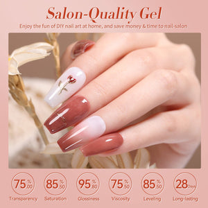 6 Colors Rose Garden Milky Jelly Gel Polish Set 7ml Gel Nail Polish BORN PRETTY 