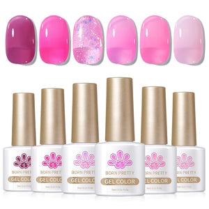 6 Colors Jelly Gel J31 Pink Muse 7ml Gel Nail Polish BORN PRETTY 