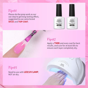 6 Colors Pink Muse Milky Jelly Gel Polish Set 7ml Gel Nail Polish BORN PRETTY 