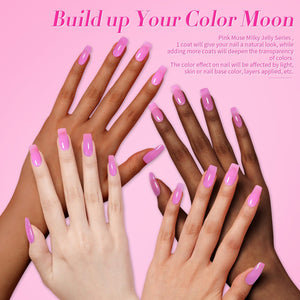 6 Colors Pink Muse Milky Jelly Gel Polish Set 7ml Gel Nail Polish BORN PRETTY 