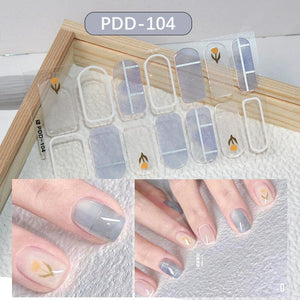 14 Tips Full Cover Nail Stickers Flowers Gradient Patterns Nail Sticker No Brand PDD-104 