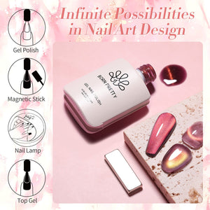 Red Glass Cat Magnetic Gel Polish 15ml Gel Nail Polish BORN PRETTY 