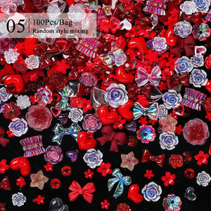 100pcs Nail Decoration Pearl Charms Mixed Nail Decoration No Brand 