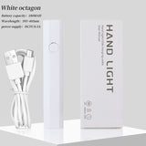 Hand Light Nail Lamp USB Rechargeable 3W Tools & Accessories No Brand White Octagon 