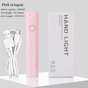 Hand Light Nail Lamp USB Rechargeable 3W Tools & Accessories No Brand Pink Octagon 
