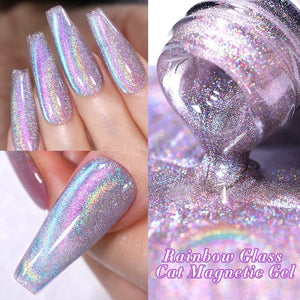 [US ONLY] 6 Colors Rainbow Glass Cat Magnetic Gel Polish Set 7ml Gel Nail Polish BORN PRETTY 