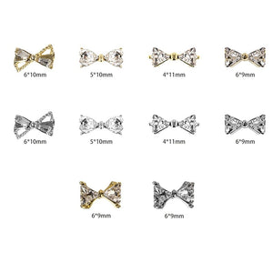 Bowknot Zircon 3D Nail Decoration #09 Clearance No Brand 