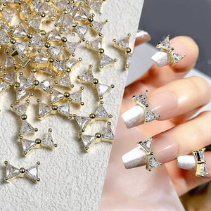Bowknot Zircon 3D Nail Decoration #09 Clearance No Brand 