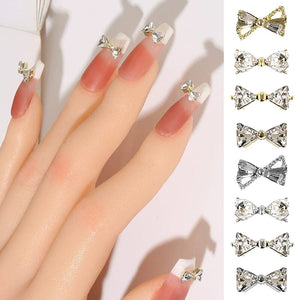 Bowknot Zircon 3D Nail Decoration #09 Clearance No Brand 