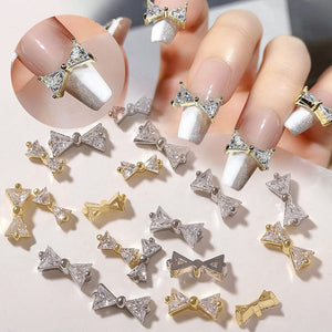 Bowknot Zircon 3D Nail Decoration #09 Clearance No Brand 