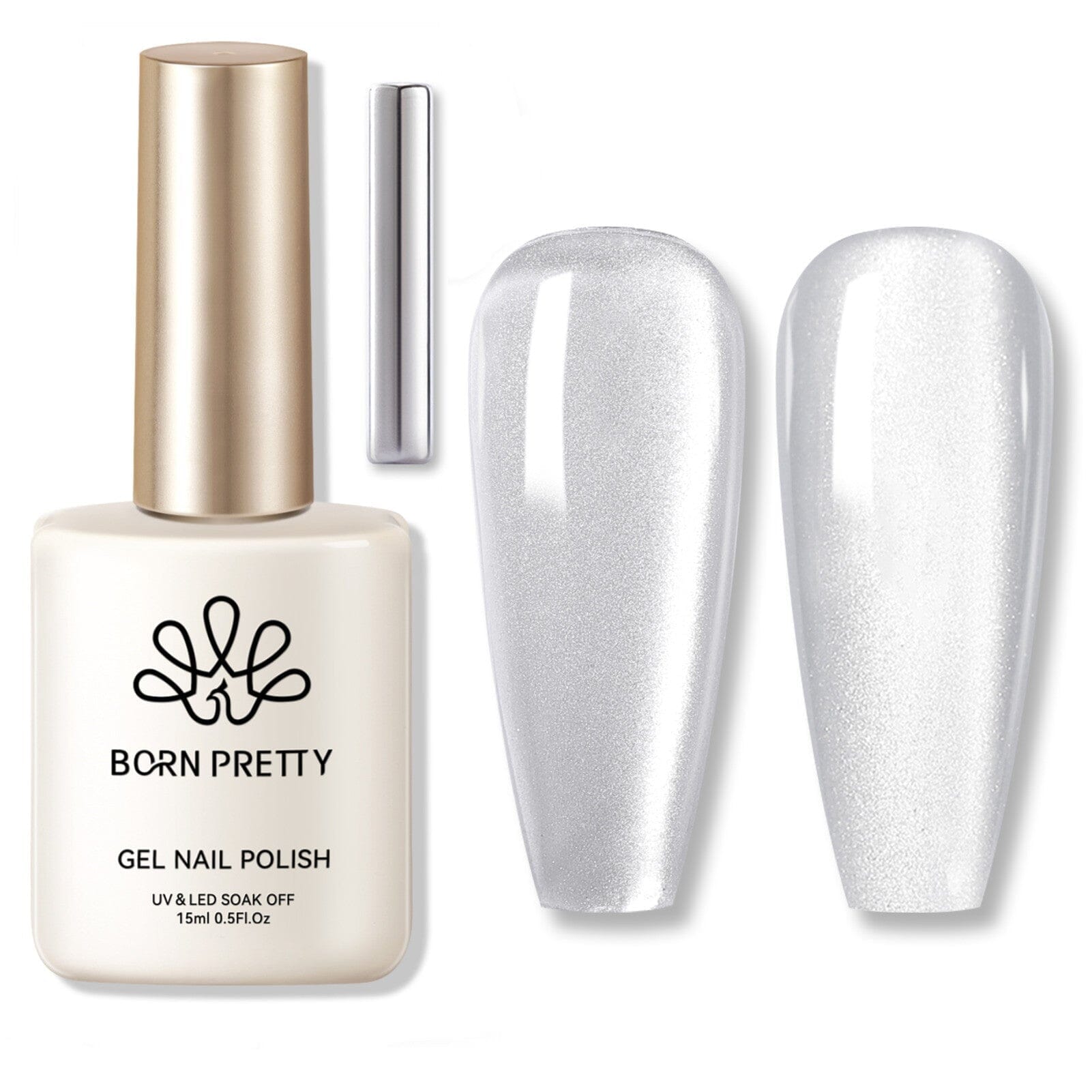 [US ONLY] Moonlight Cat Magnetic Gel Silver 15ml Gel Nail Polish BORN PRETTY 