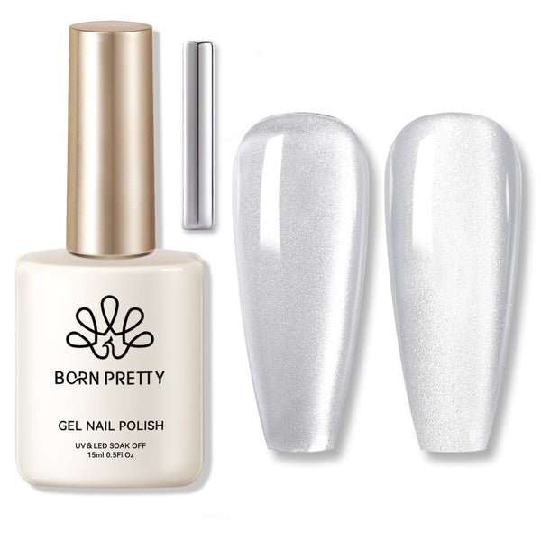 [US ONLY] Moonlight Cat Magnetic Gel Silver 15ml Gel Nail Polish BORN PRETTY 