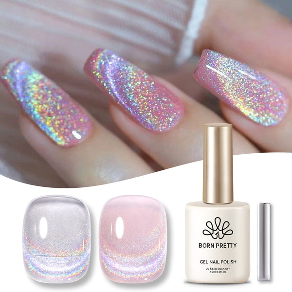 Rainbow Iridescent Cat Magnetic Gel Polish 15ml Gel Nail Polish BORN PRETTY 