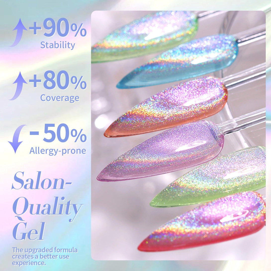 Iridescent Rainbow Cat Magnetic Gel 15ml Gel Nail Polish BORN PRETTY 