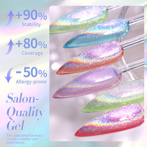 Iridescent Rainbow Cat Magnetic Gel 15ml Gel Nail Polish BORN PRETTY 