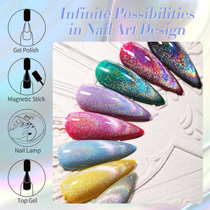 Iridescent Rainbow Cat Magnetic Gel 15ml Gel Nail Polish BORN PRETTY 