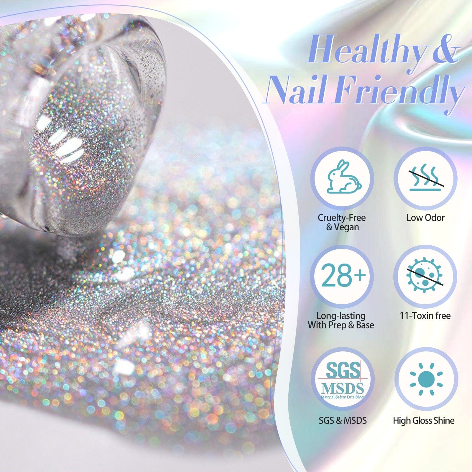 Iridescent Rainbow Cat Magnetic Gel 15ml Gel Nail Polish BORN PRETTY 