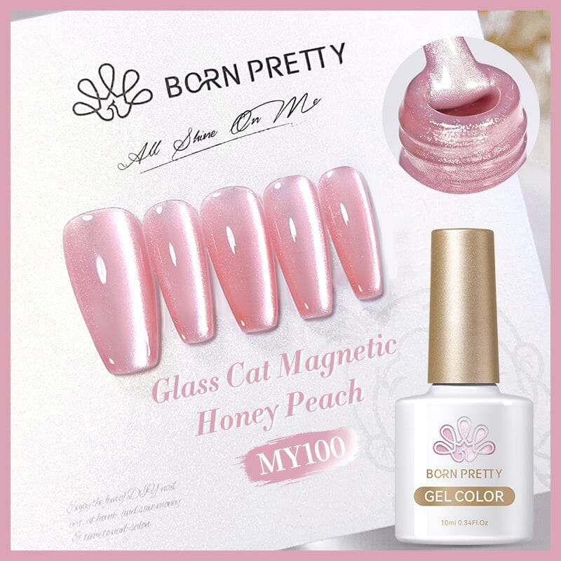 Water Light Cat Magnetic Gel Polish MY100 Honey Peach 10ml Gel Nail Polish BORN PRETTY 