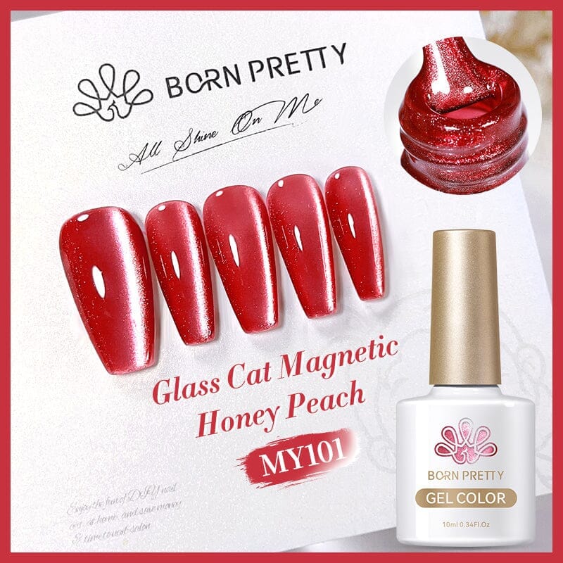 Water Light Cat Magnetic Gel Polish MY101 Honey Peach 10ml Gel Nail Polish BORN PRETTY 