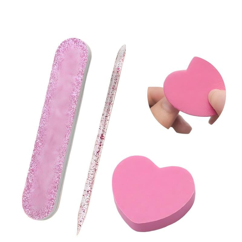3pcs Pink Nail Cleaning Care Set Tools & Accessories No Brand 