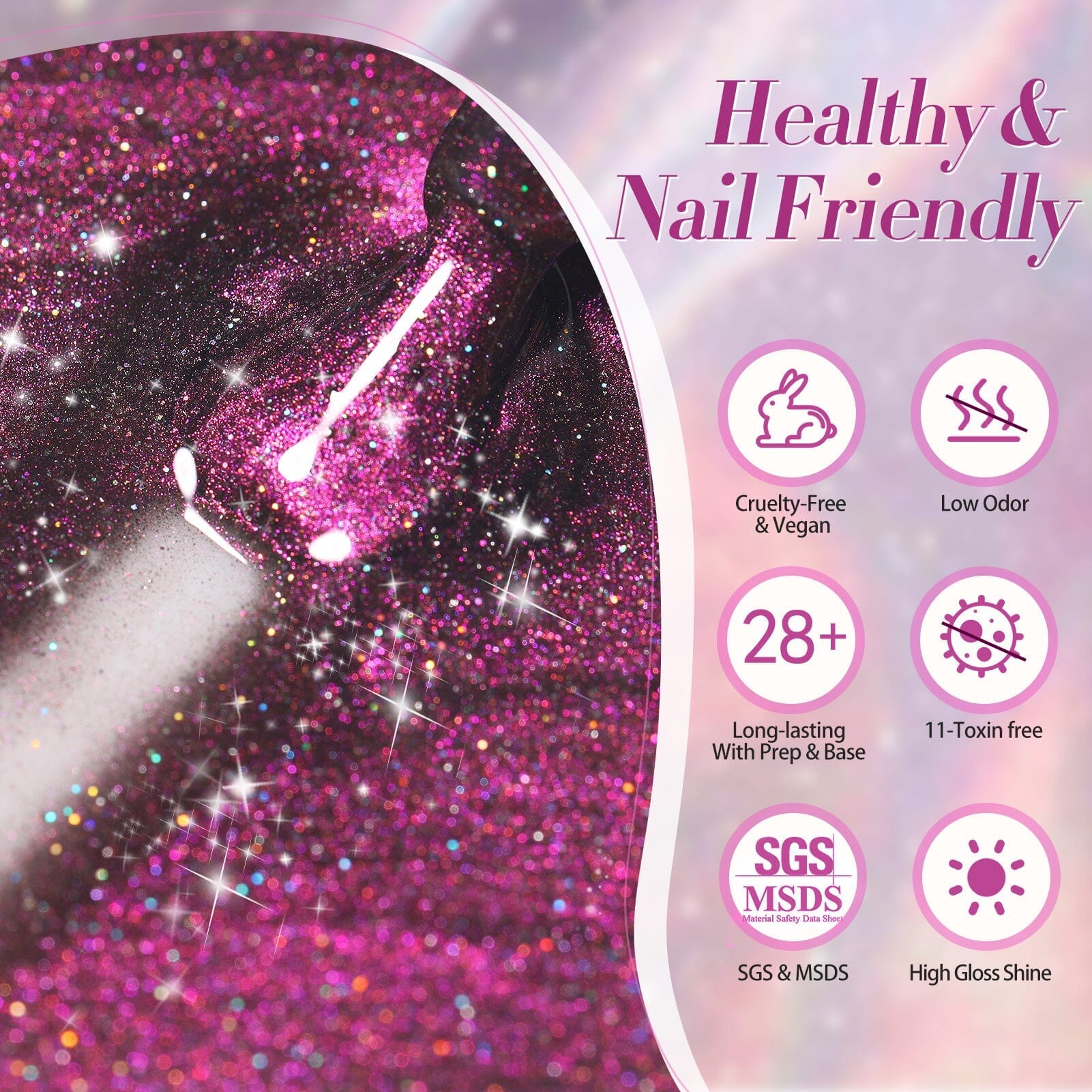 6 Colors 9D Iridescent Reflective Magnetic Gel 7ml Gel Nail Polish BORN PRETTY 