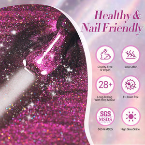 6 Colors 9D Iridescent Reflective Magnetic Gel 7ml Gel Nail Polish BORN PRETTY 