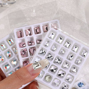 25pcs/box Mixed Shape Rhinestones #01 White Nail Art No Brand 