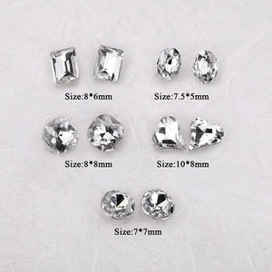 25pcs/box Mixed Shape Rhinestones #01 White Nail Art No Brand 
