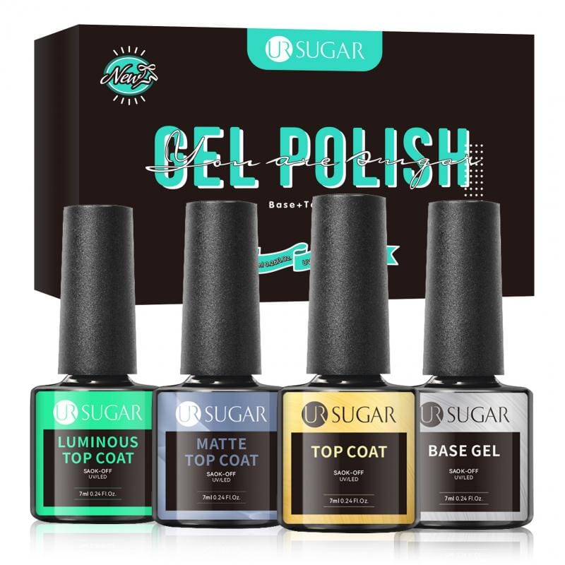 4pcs Base Gel Top Coat Gel Set 7ml Base & Top Coat UR SUGAR 