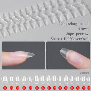 120pcs Oval Half Cover Matte False Nail Tips Nail Tips No Brand 