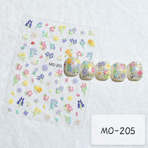 Flowers 3D Nail Sticker MO-205 Nail Art No Brand 