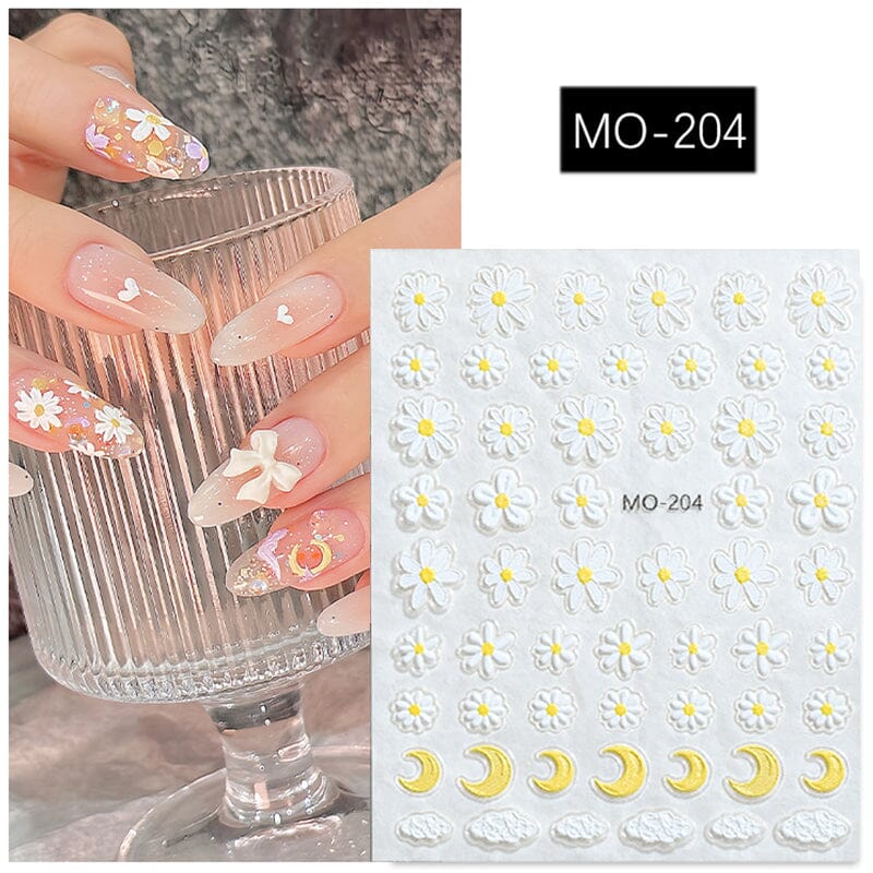 Flowers 3D Nail Sticker MO-204 Nail Art No Brand 