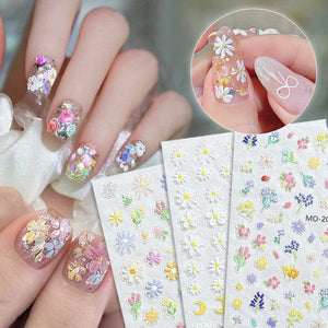Flowers 3D Nail Sticker MO-204 Nail Art No Brand 