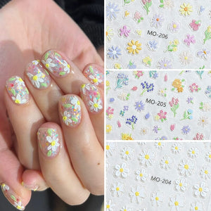 Flowers 3D Nail Sticker MO-204 Nail Art No Brand 
