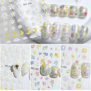 Flowers 3D Nail Sticker MO-204 Nail Art No Brand 