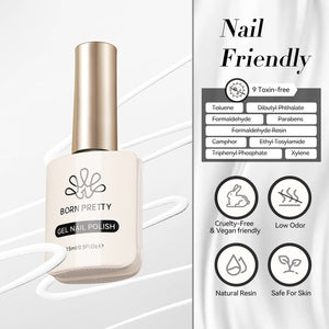 White Hema-Free Color Gel Polish #02 15ml Gel Nail Polish BORN PRETTY 