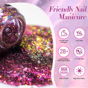 4 Colors 9D Flakies Reflective Cat Magnetic Gel 5ml Gel Nail Polish BORN PRETTY 