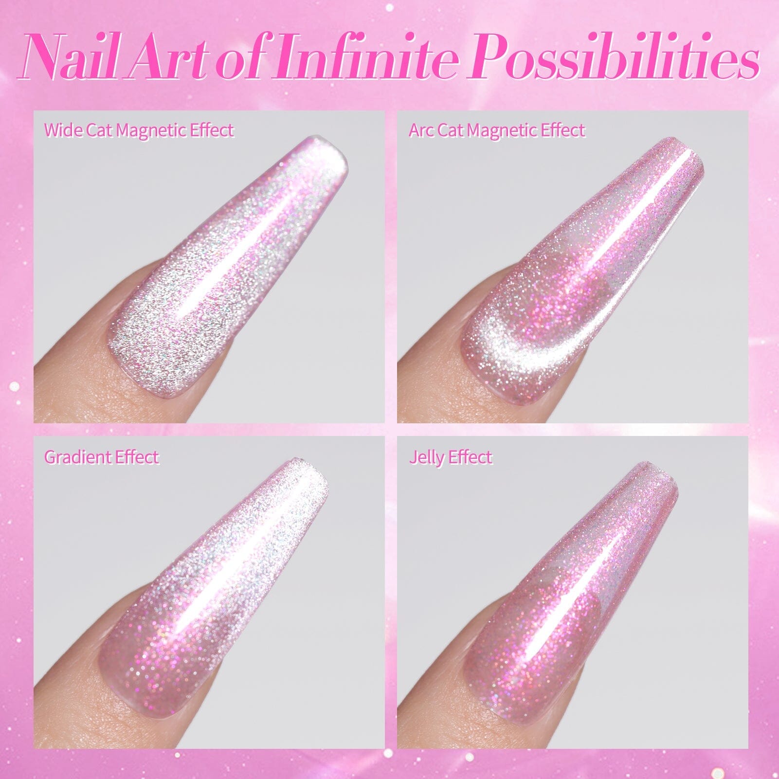 4 Colors Cat Magnetic Gel Polish Set Jelly Pink Auroras 5ml Gel Nail Polish BORN PRETTY 
