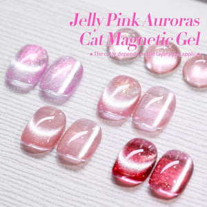 4 Colors Cat Magnetic Gel Polish Set Jelly Pink Auroras 5ml Gel Nail Polish BORN PRETTY 