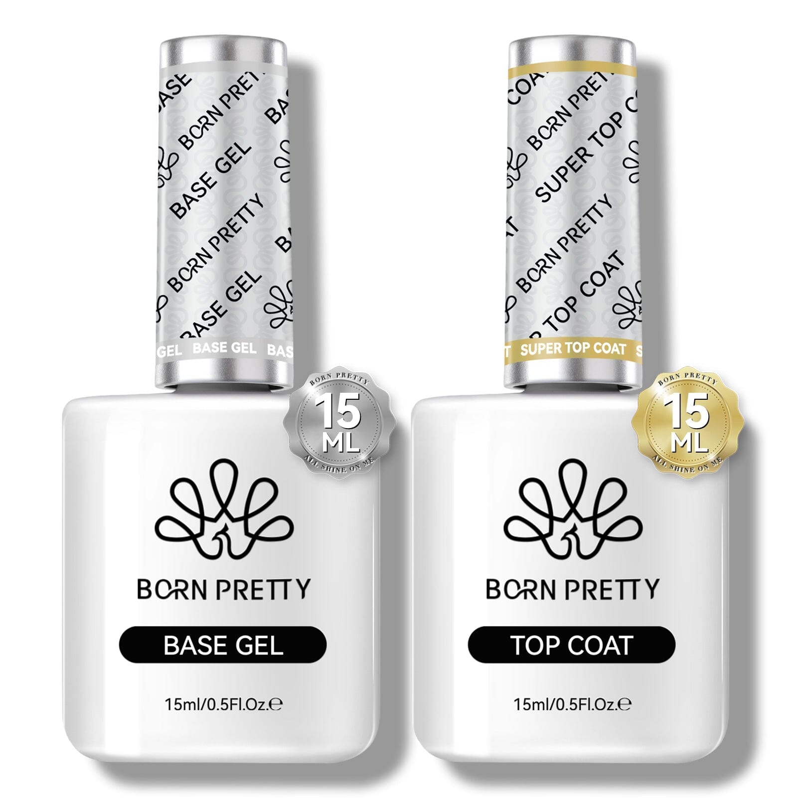 15ml Base Gel & Super Top Coat Set Gel Nail Polish BORN PRETTY 