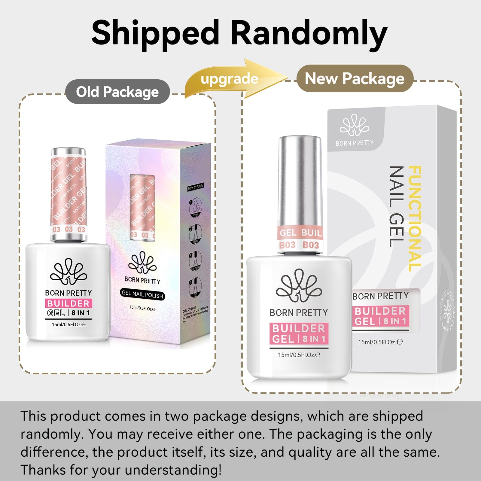 8 in 1 Builder Gel BG03 15ml Gel Nail Polish BORN PRETTY 