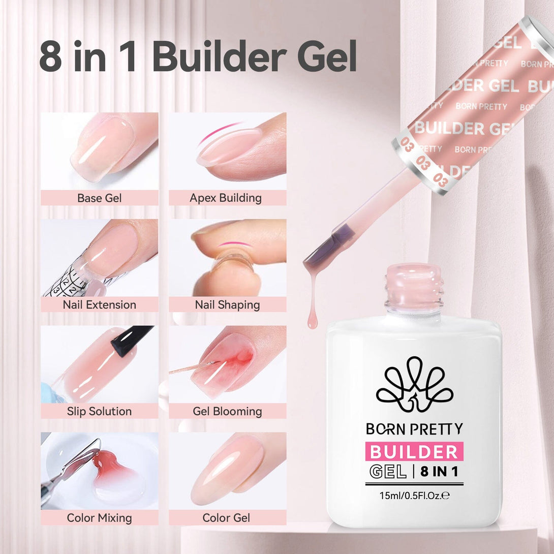 Nude 8 in 1 Builder Gel BG03 15ml Gel Nail Polish BORN PRETTY 